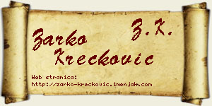 Žarko Krečković vizit kartica